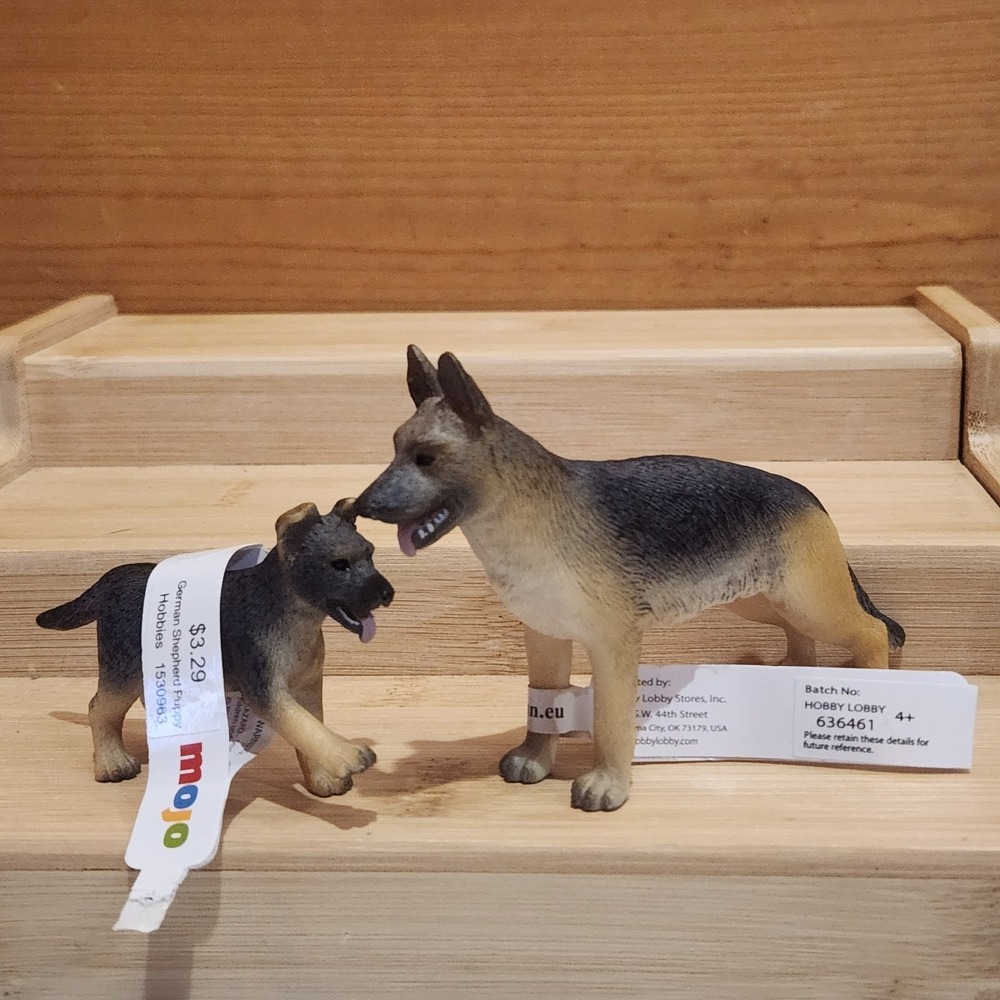 MOJO German Shepherd 2 Dog Pup Baby Animal Figure NEW Educational Learning Toys